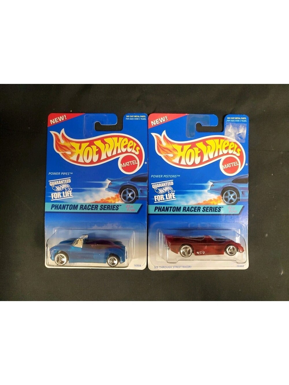 Hot Wheels Phantom Racer Series Set 2 Car Power Pipes & Power Pistons 1996 NEW